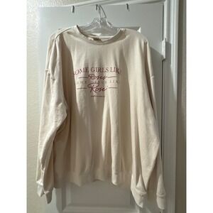 Comfort Colors Some Girls Like Roses Sweatshirt Cream 2XL